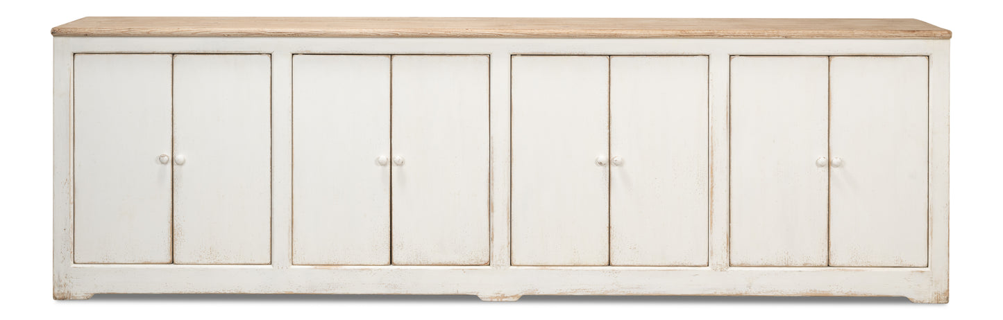 Sarreid - Eight Is Enough Sideboard Whitewash - White - Traditional
