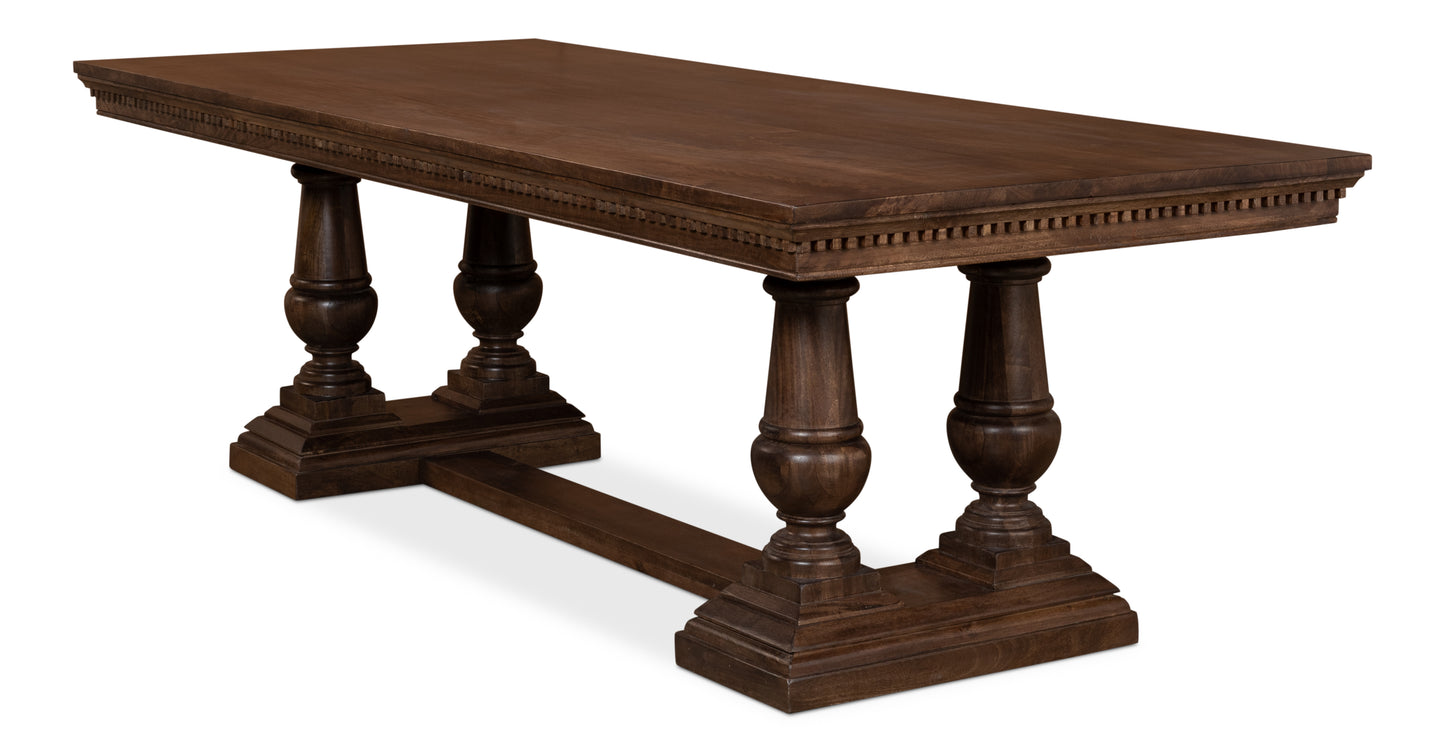 Sarreid - Joshua Pedestal Dining Table - Brown - Farmhouse