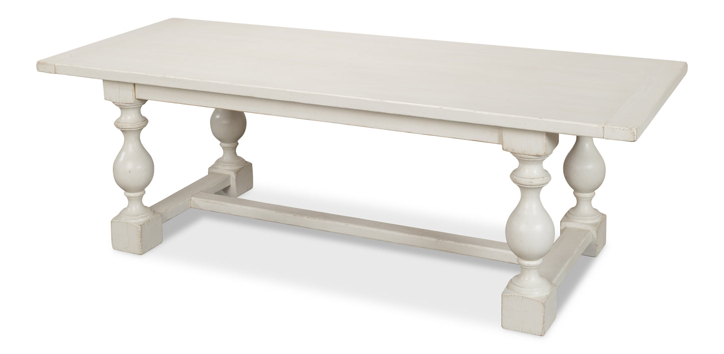 Sarreid - Owen Dining Table Antique White - White - Transitional