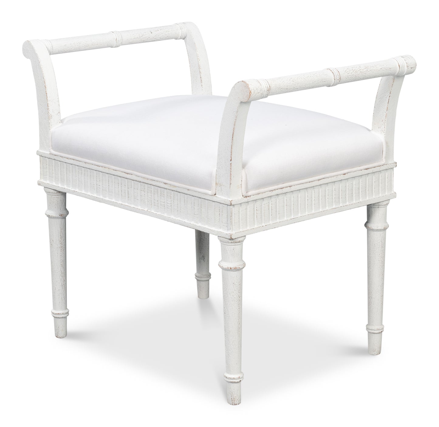 Sarreid - Gale Bungalow Bench - White - Transitional