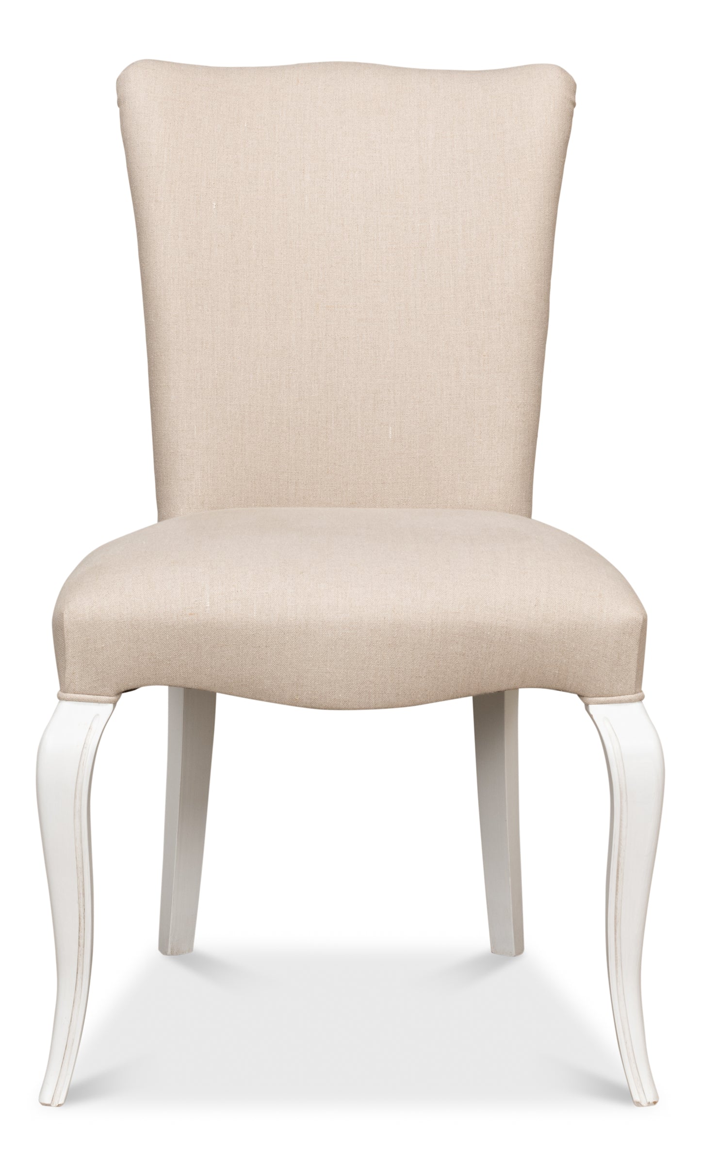 Sarreid - Sidechair Cortina White W/ Linen Flax - White - Traditional