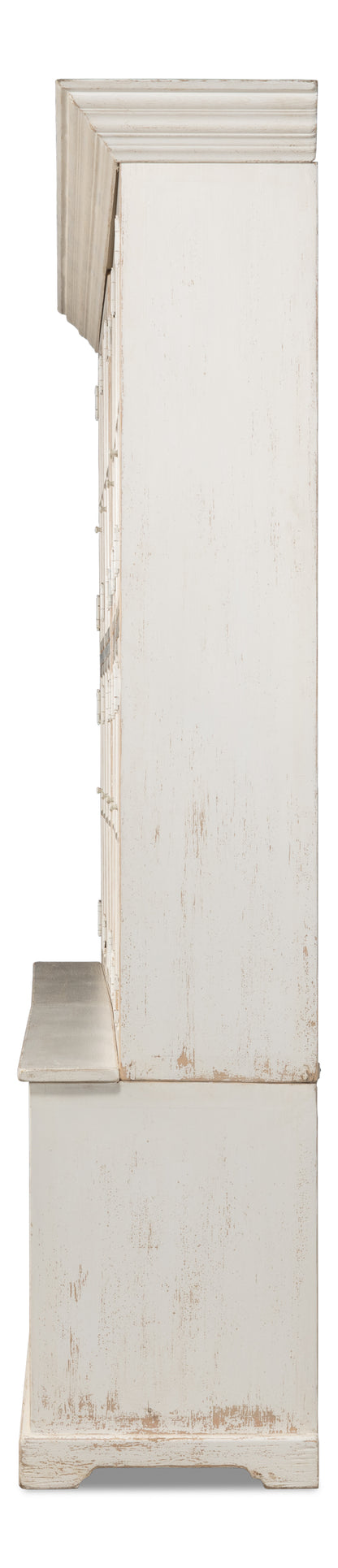 Sarreid - Glass Front Bookcase - White - Country