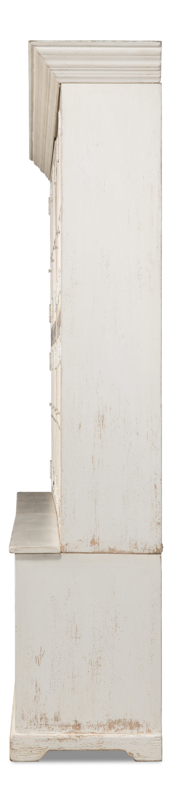 Sarreid - Glass Front Bookcase - White - Country