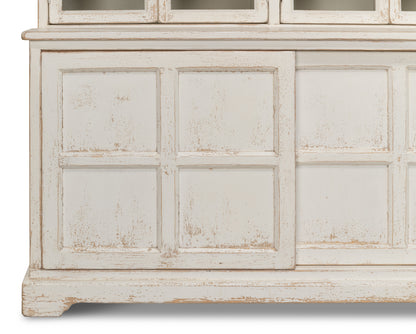 Sarreid - Glass Front Bookcase - White - Country