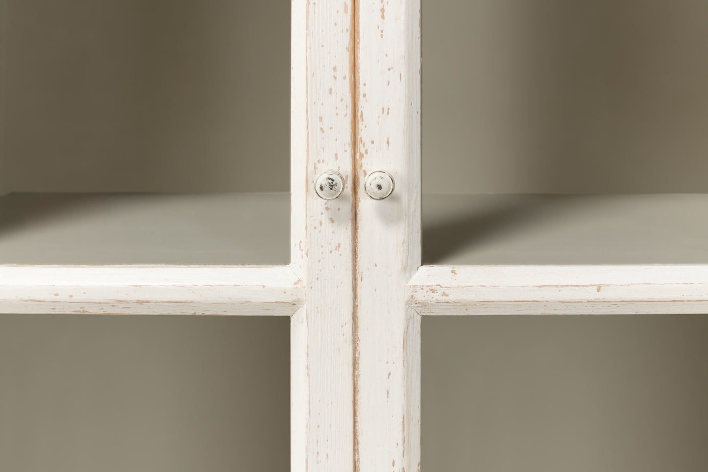 Sarreid - Glass Front Bookcase - White - Country