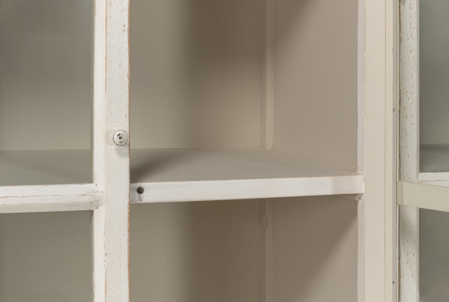 Sarreid - Glass Front Bookcase - White - Country