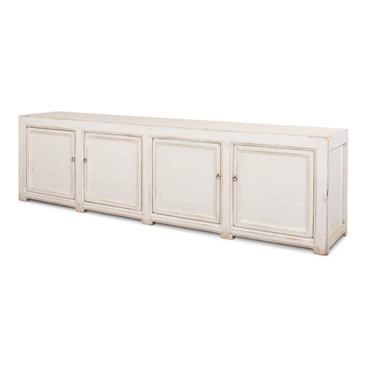 Sarreid - Huge Sideboard  Whitewash Finish - White - CoastalBeach