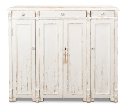 Sarreid - White Swan Tall Sideboard - White - CoastalBeach