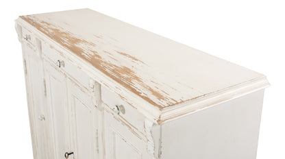 Sarreid - White Swan Tall Sideboard - White - CoastalBeach