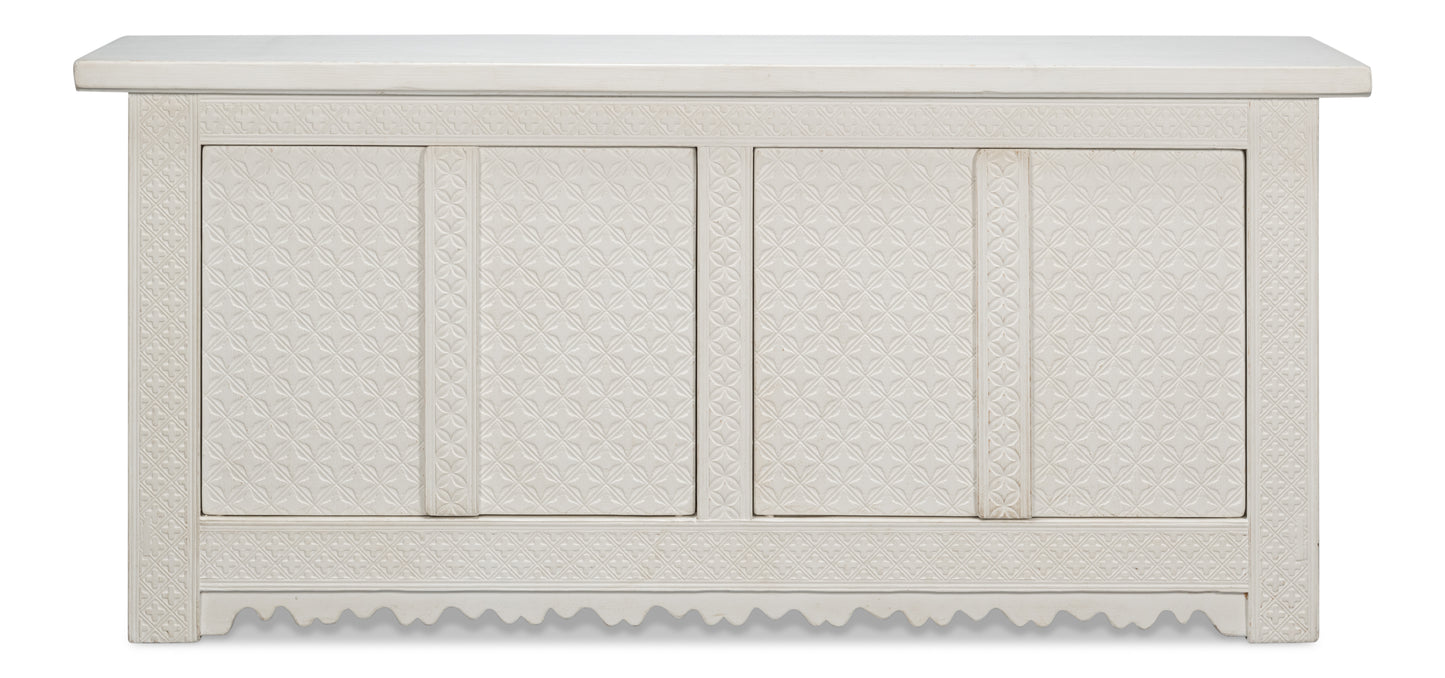 Sarreid - Persian Sideboard  Antique White - White - Eclectic