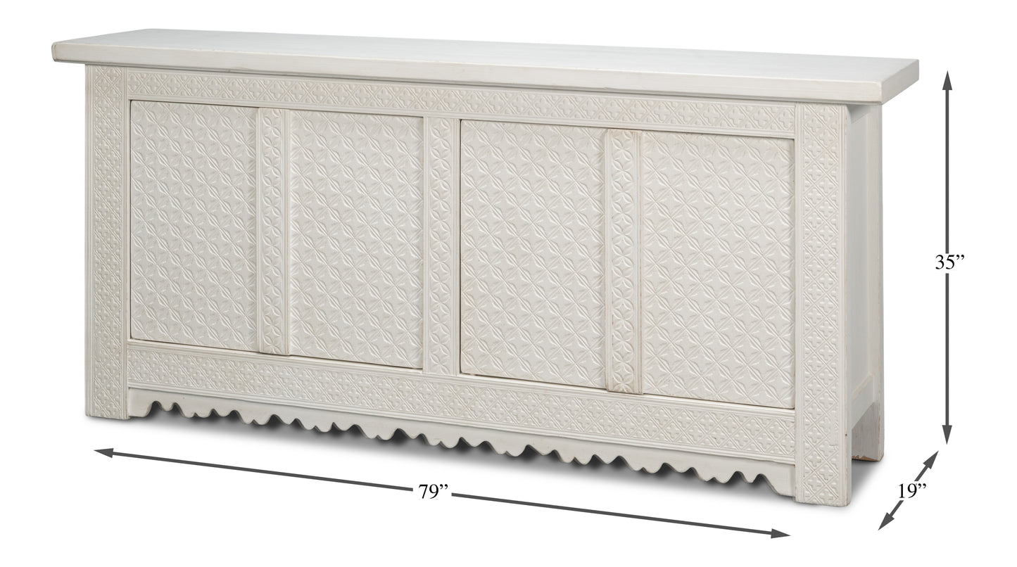 Sarreid - Persian Sideboard  Antique White - White - Eclectic