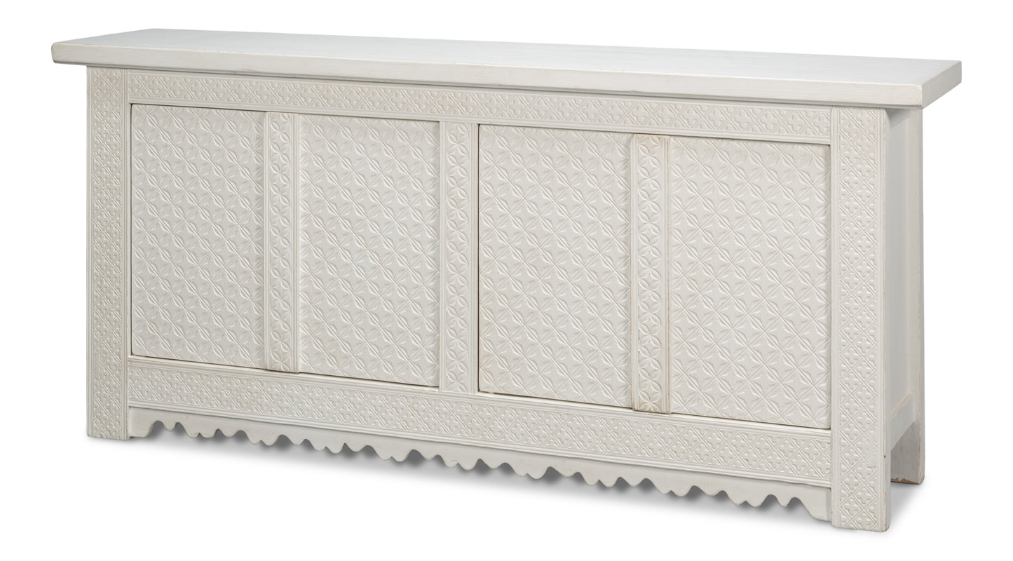 Sarreid - Persian Sideboard  Antique White - White - Eclectic