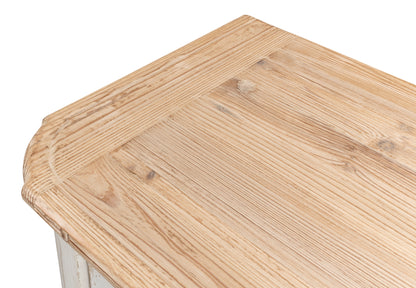 Sarreid - Antique Whitewash Sideboard  4 Door - White - Country