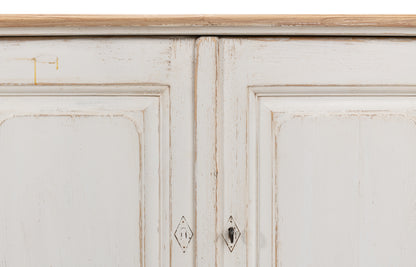 Sarreid - Antique Whitewash Sideboard  6 Door - White - Country