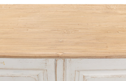 Sarreid - Antique Whitewash Sideboard  6 Door - White - Country