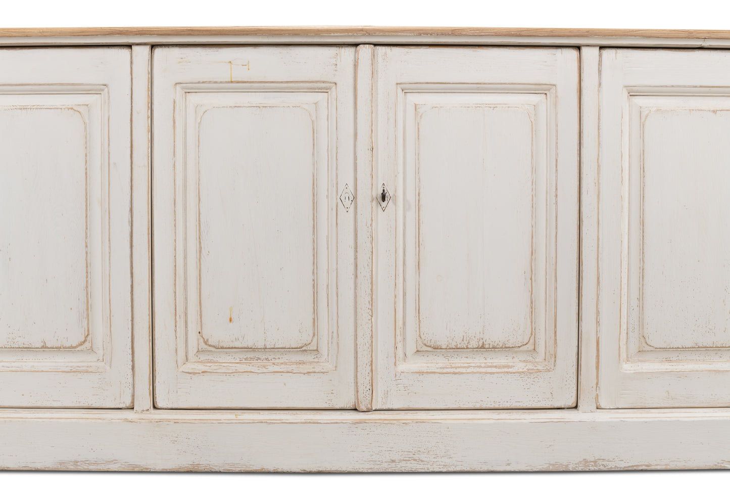 Sarreid - Antique Whitewash Sideboard  6 Door - White - Country