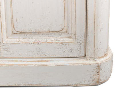 Sarreid - Antique Whitewash Sideboard  6 Door - White - Country