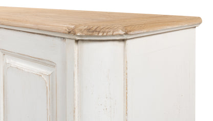 Sarreid - Antique Whitewash Sideboard  6 Door - White - Country
