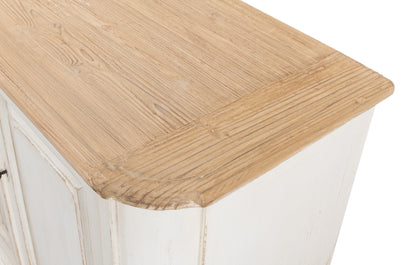 Sarreid - Antique Whitewash Sideboard  6 Door - White - Country