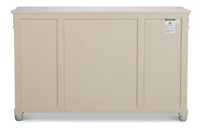Sarreid - Diamond Wall Sideboard  Whitewash Finish - White - CoastalBeach