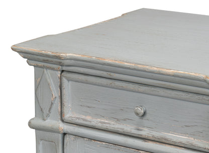 Sarreid - Diamond Wall Sideboard  Whitewash Finish - White - CoastalBeach