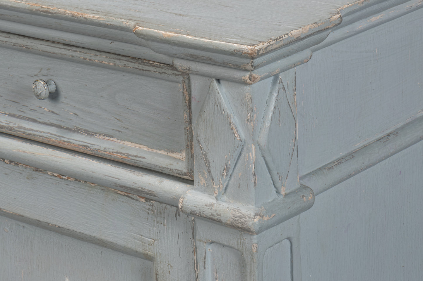 Sarreid - Diamond Wall Sideboard  Whitewash Finish - White - CoastalBeach