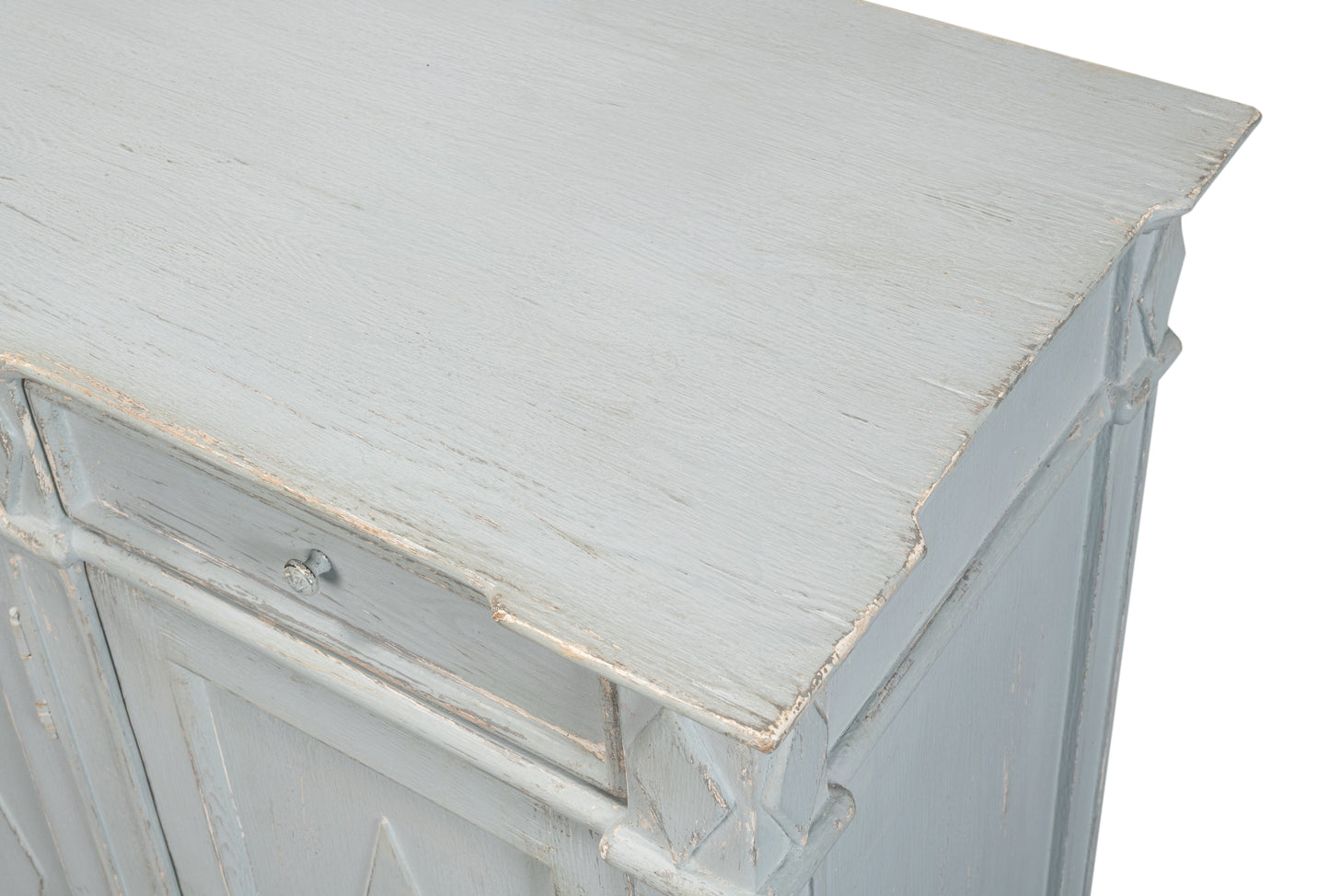 Sarreid - Diamond Wall Sideboard  Whitewash Finish - White - CoastalBeach