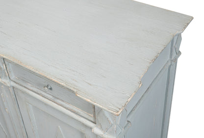 Sarreid - Diamond Wall Sideboard  Whitewash Finish - White - CoastalBeach