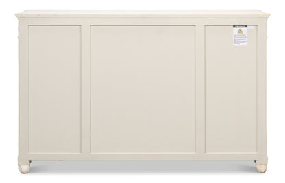 Sarreid - Diamond Wall Sideboard  Whitewash Finish - White - CoastalBeach