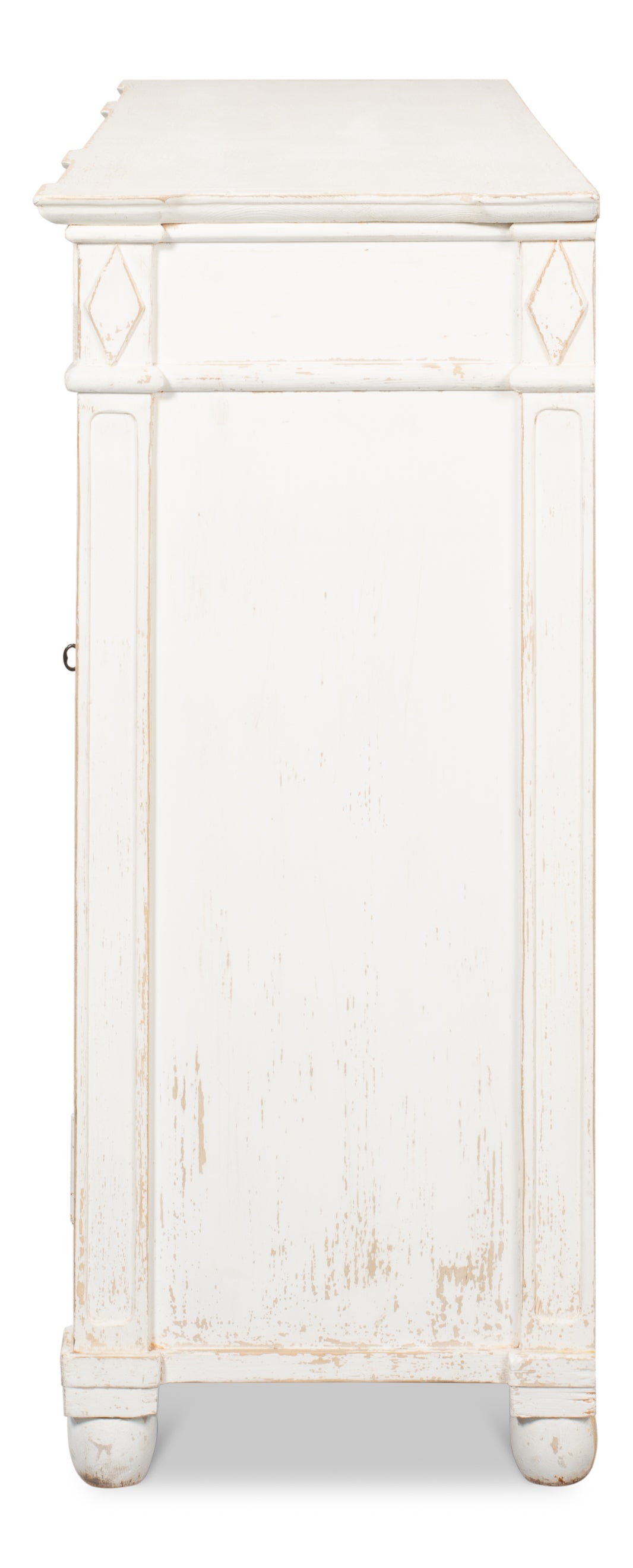 Sarreid - Diamond Wall Sideboard  Whitewash Finish - White - CoastalBeach