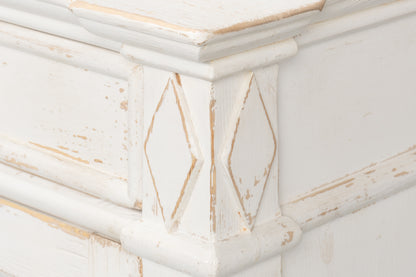 Sarreid - Diamond Wall Sideboard  Whitewash Finish - White - CoastalBeach