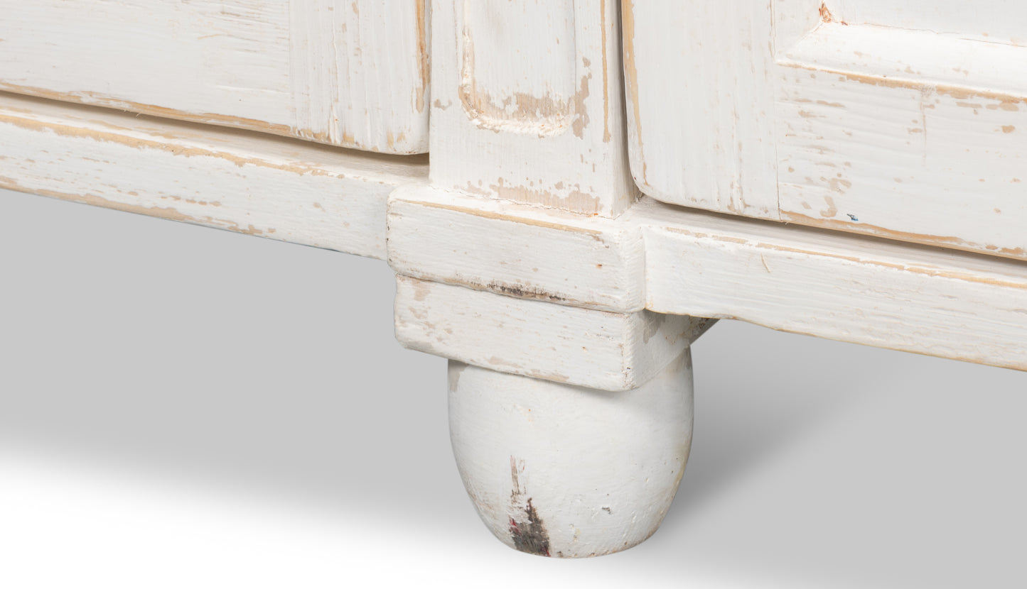 Sarreid - Diamond Wall Sideboard  Whitewash Finish - White - CoastalBeach