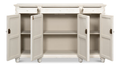 Sarreid - Diamond Wall Sideboard  Whitewash Finish - White - CoastalBeach