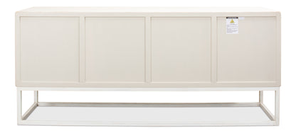 Sarreid - Aztec Sideboard On Stand  Whitewash - White - Eclectic