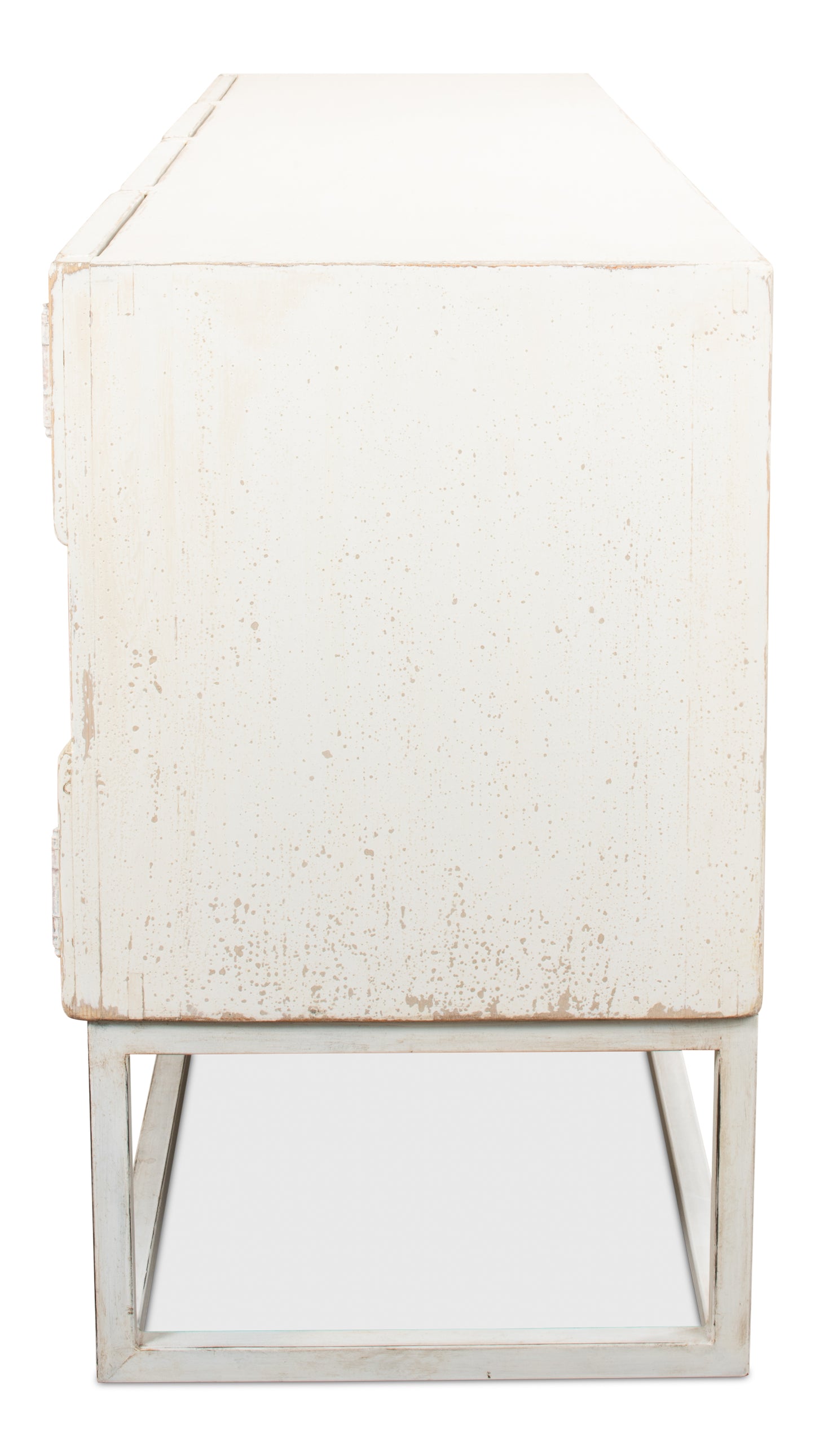 Sarreid - Aztec Sideboard On Stand  Whitewash - White - Eclectic