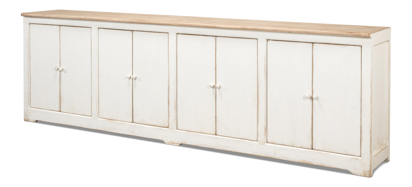 Sarreid - Eight Is Enough Sideboard Whitewash - White - Traditional