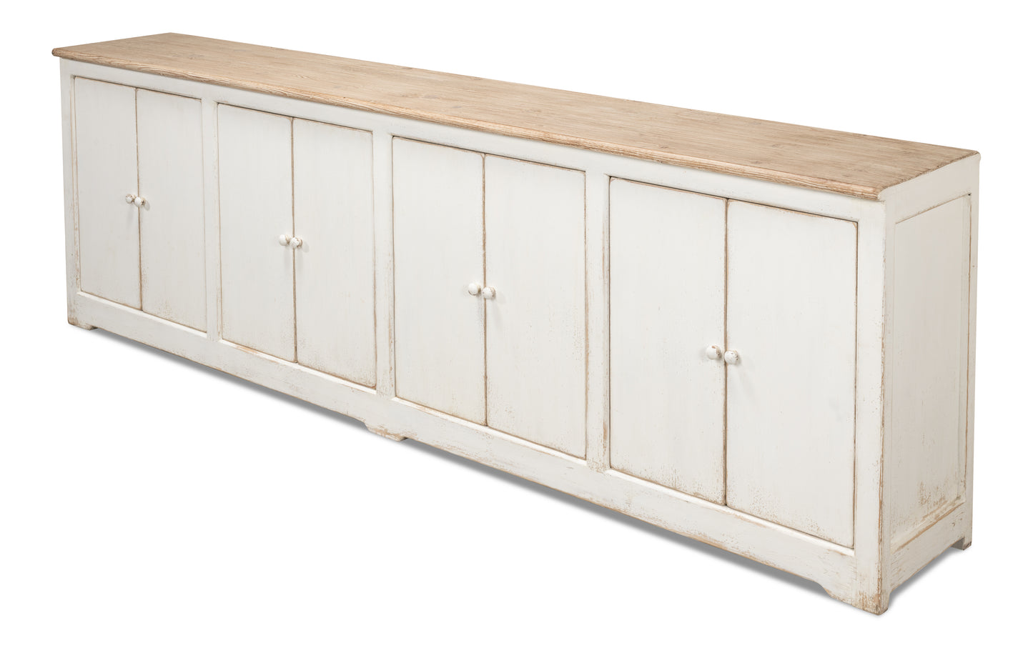 Sarreid - Eight Is Enough Sideboard Whitewash - White - Traditional