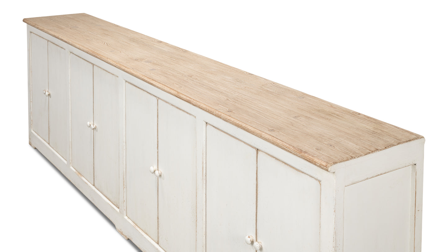 Sarreid - Eight Is Enough Sideboard Whitewash - White - Traditional