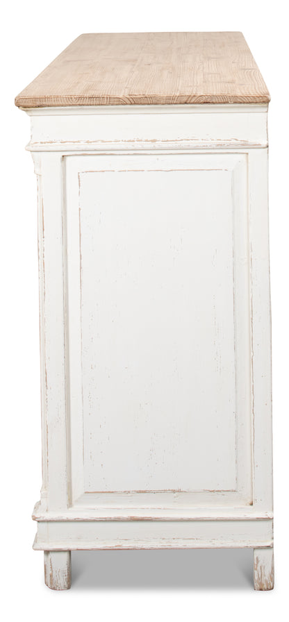 Sarreid - Marksman Sideboard  Whitewash Finish - White - Traditional