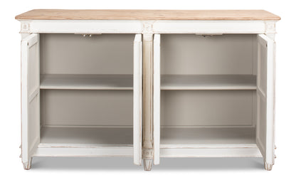 Sarreid - Marksman Sideboard  Whitewash Finish - White - Traditional