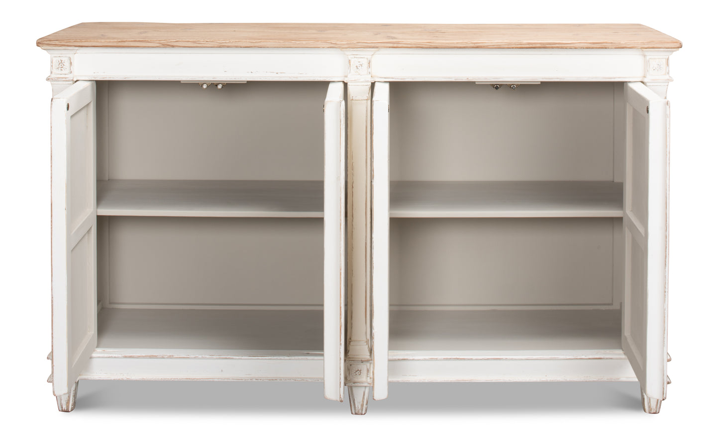 Sarreid - Marksman Sideboard  Whitewash Finish - White - Traditional