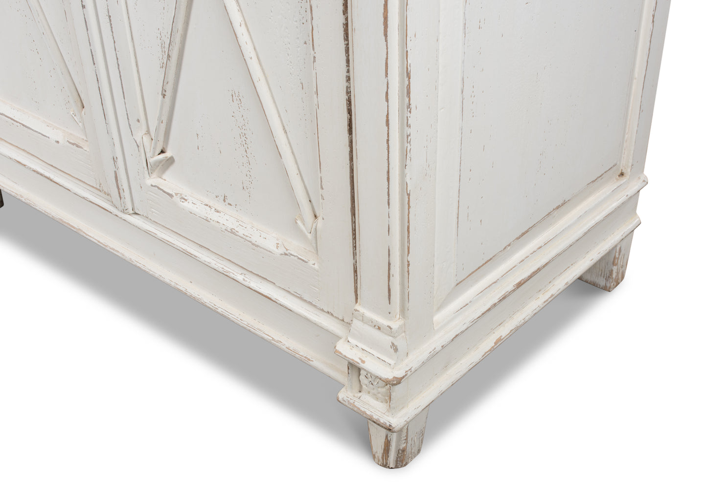 Sarreid - Marksman Sideboard  Whitewash Finish - White - Traditional
