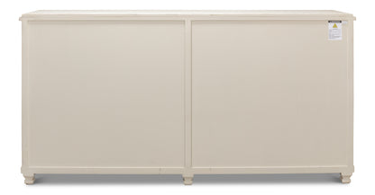 Sarreid - Beecher Sideboard W/4 Doors  Whitewash - White - CoastalBeach