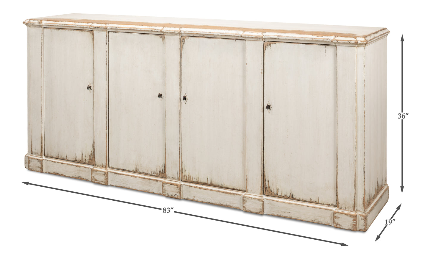 Sarreid - Villefranche Sideboard - White - Traditional