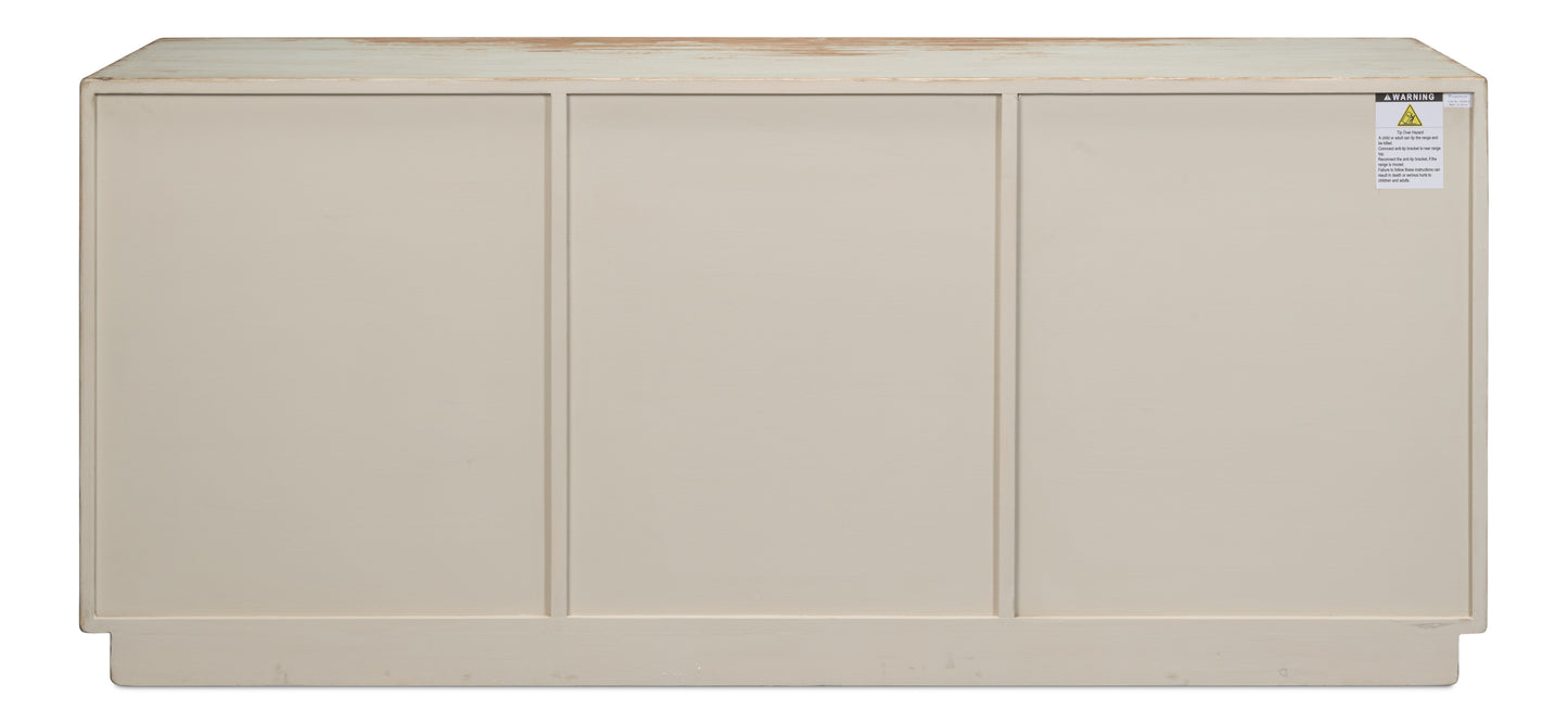 Sarreid - Louvered Sideboard  Whitewash - White - Transitional
