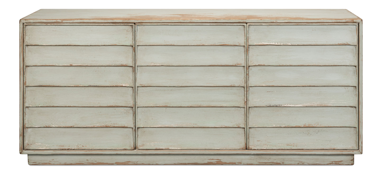 Sarreid - Louvered Sideboard  Whitewash - White - Transitional