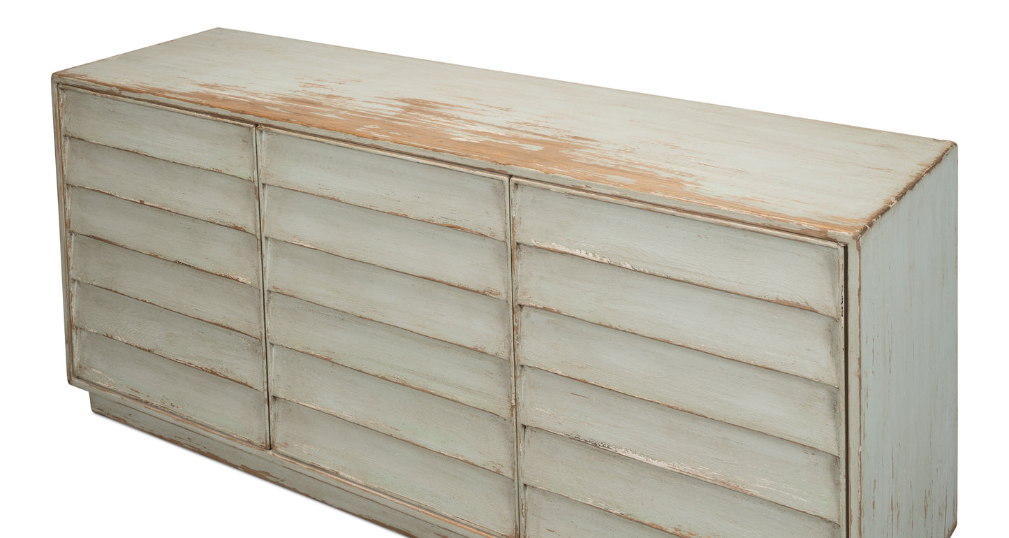 Sarreid - Louvered Sideboard  Whitewash - White - Transitional