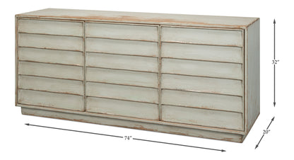 Sarreid - Louvered Sideboard  Whitewash - White - Transitional