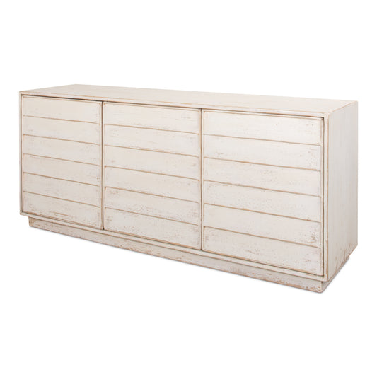 Sarreid - Louvered Sideboard  Whitewash - White - Transitional