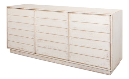 Sarreid - Louvered Sideboard  Whitewash - White - Transitional